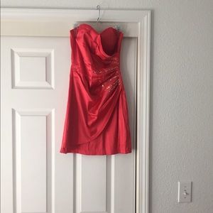 Cute red/coral dress with beading
